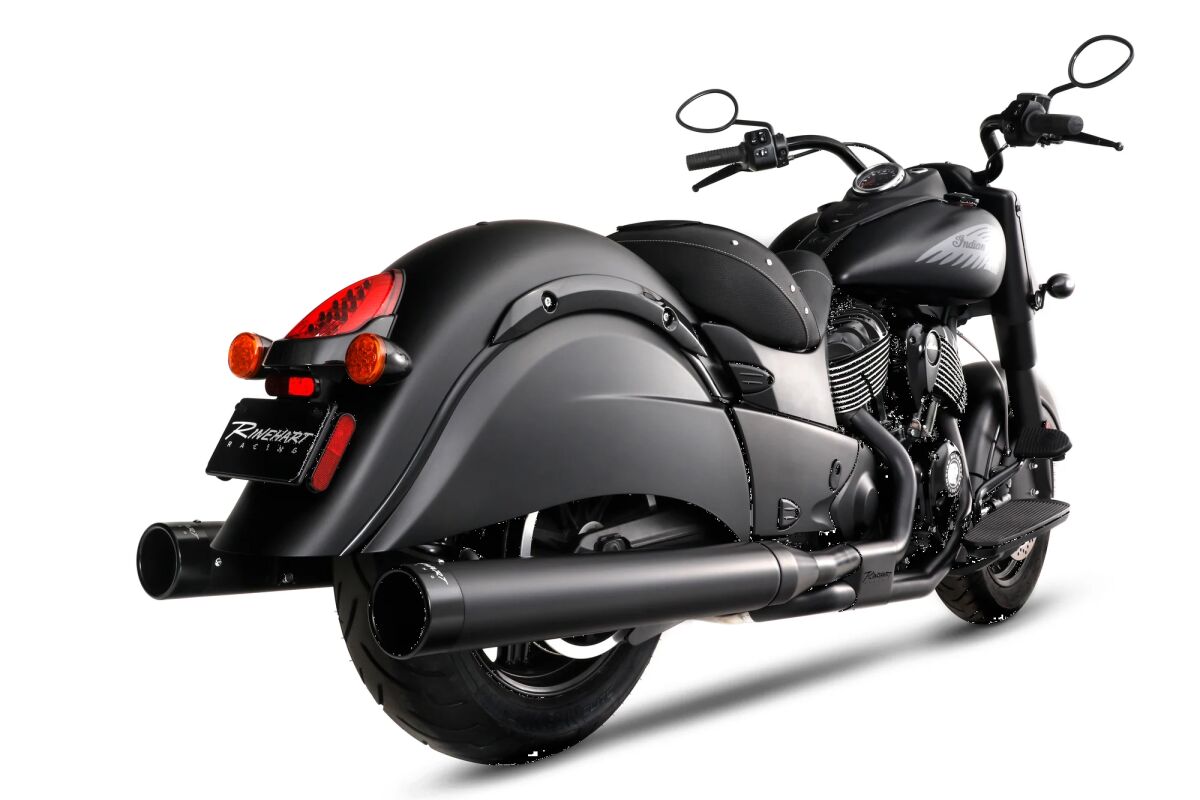 Rinehart Racing Muffler Slip On Dbx 4" Indian Bk/Bk Slip-Ons Exhaust Rinehart Racing
