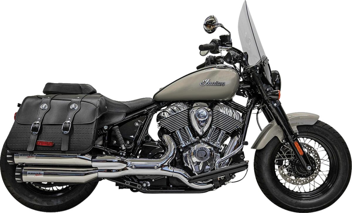 Bassani Xhaust 4" Slip Ons Mufflers, Chrome - Chief Slip-Ons Exhaust Bassani Xhaust
