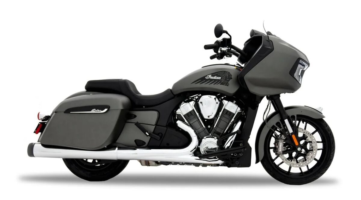 Rinehart Racing 4.5" Motopro45 Slip On Muffler For Indian Chrome W/Black End Cap Slip-Ons Exhaust Rinehart Racing