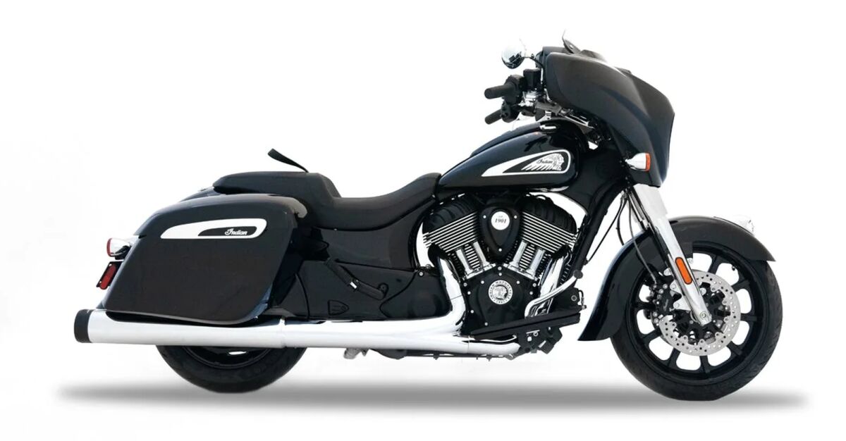 Rinehart Racing 4.5" Dbx45 Slip On Muffler For Indian Chrome W/Black End Cap Slip-Ons Exhaust Rinehart Racing