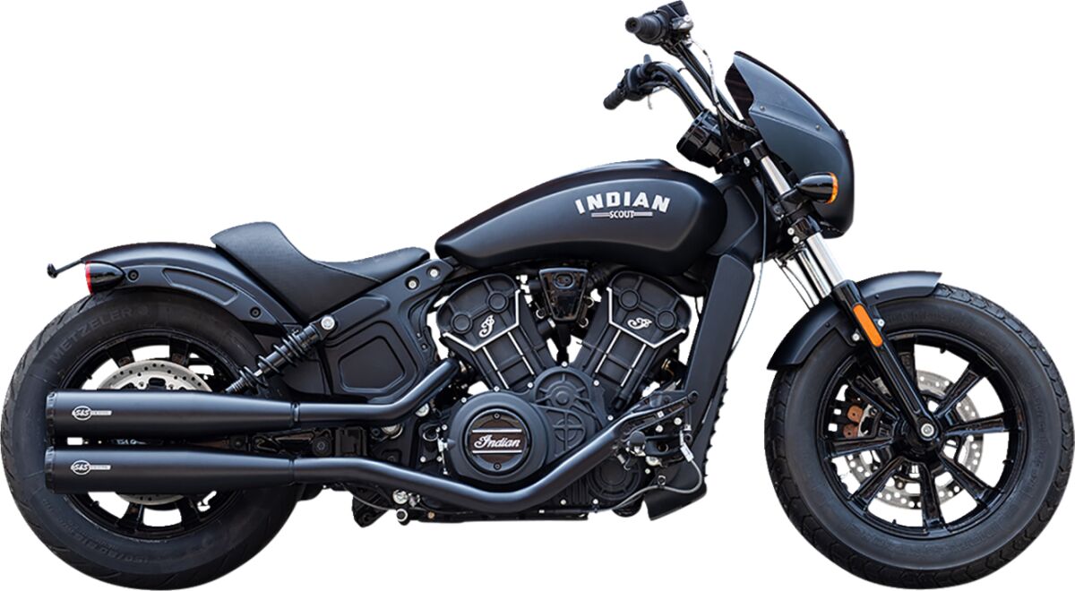 S&S Cycle Muffler Slip On Grand National Black Race Only Scout 19 23 Slip-Ons Exhaust S&S Cycle