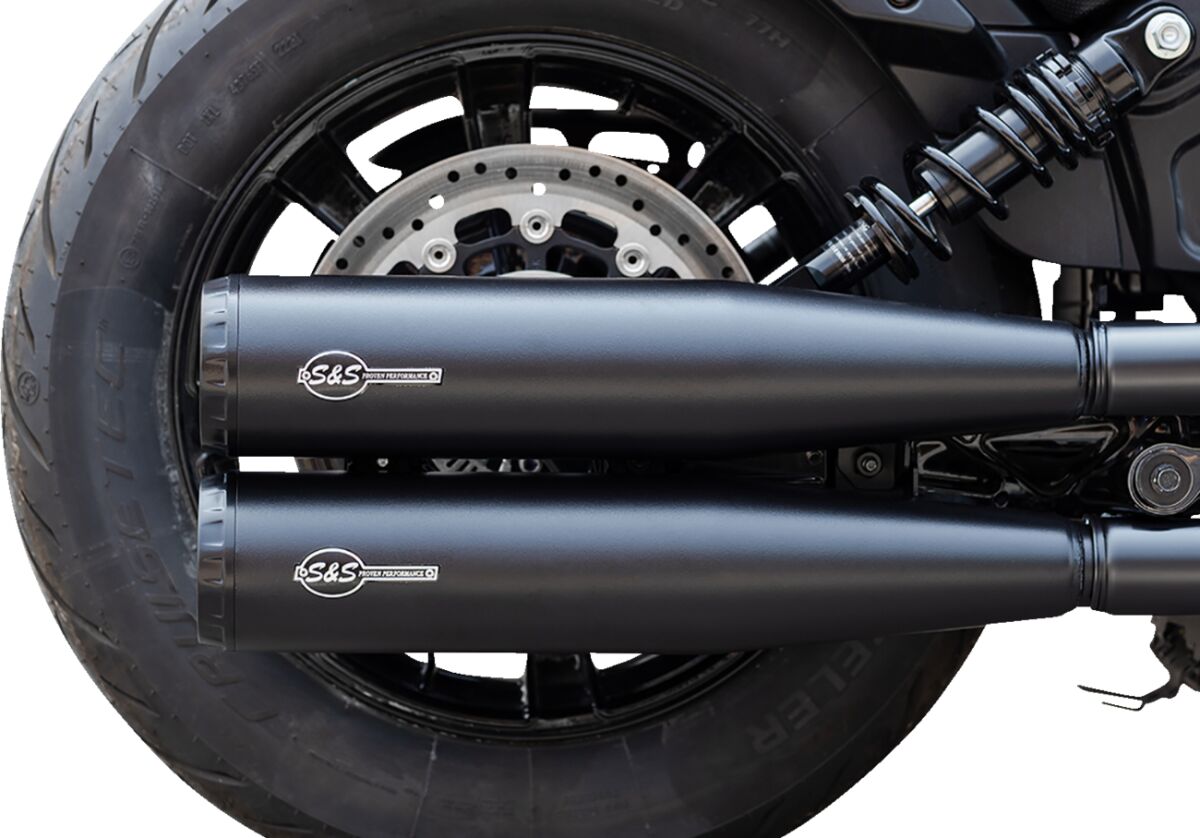 S&S Cycle Muffler Slip On Grand National Black Race Only Scout 19 23 Slip-Ons Exhaust S&S Cycle