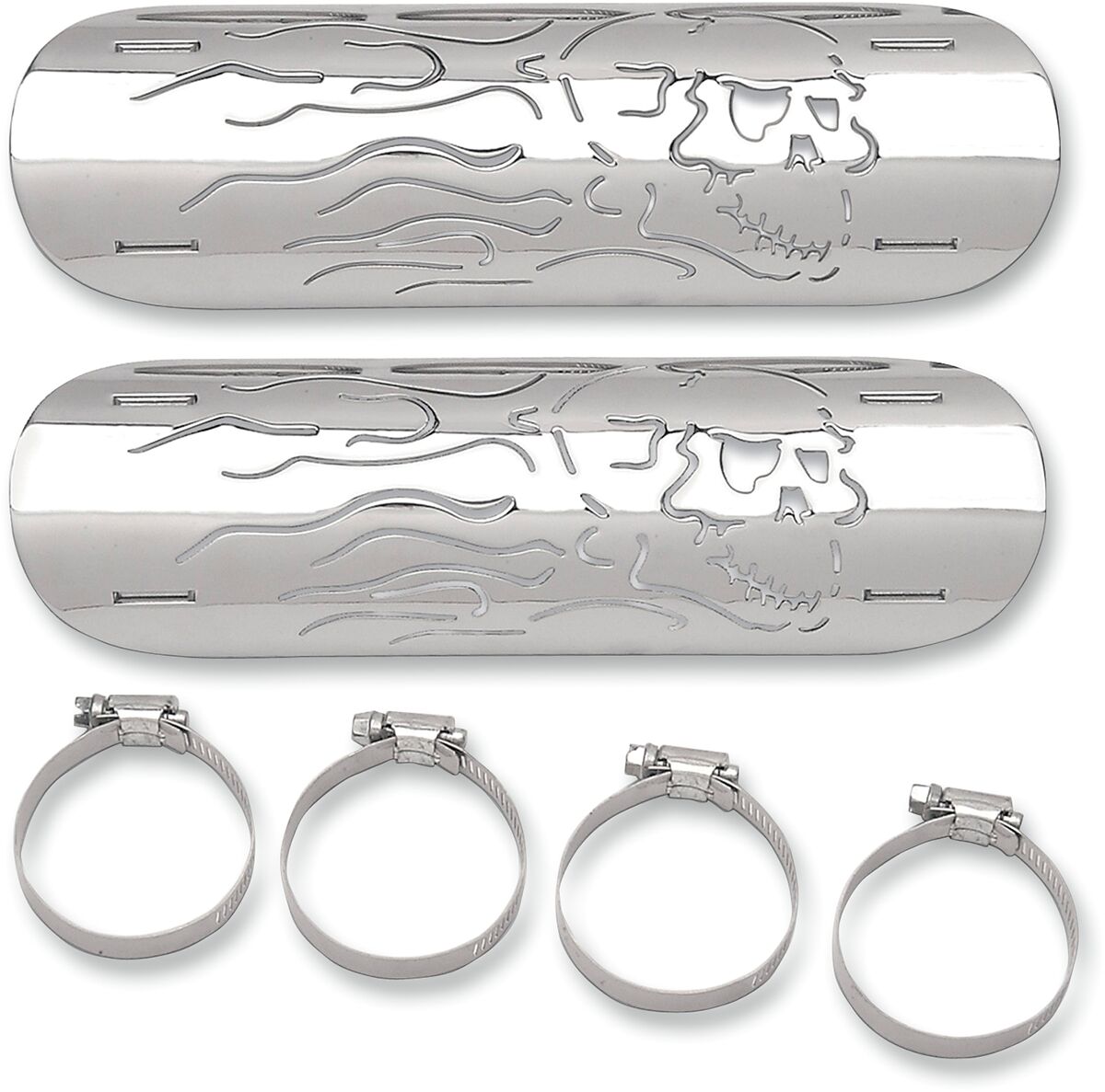 Drag Specialties Heat Shield Flame Skull Exhaust Heat Shield Drag Specialties
