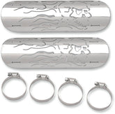 Drag Specialties Heat Shield Flame Skull Exhaust Heat Shield Drag Specialties