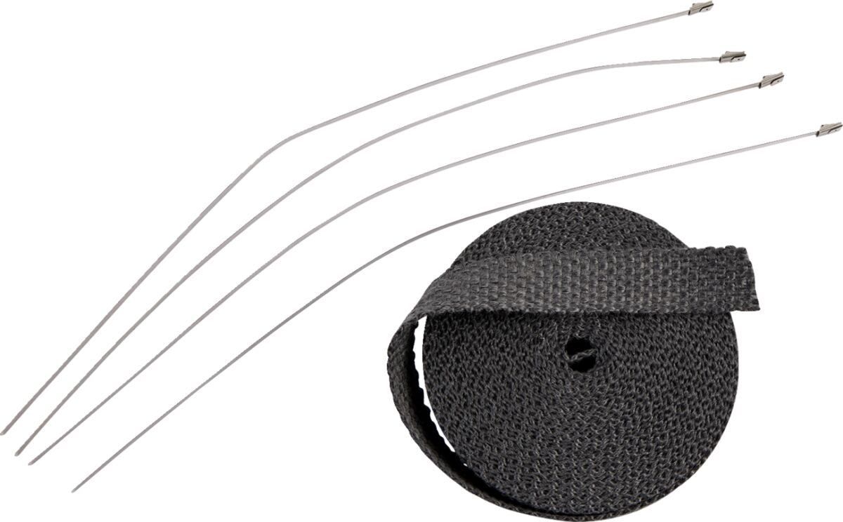 Drag Specialties Wrap Exh 1 X25' Blk W/Tie Replacement Part For Exhaust Drag Specialties