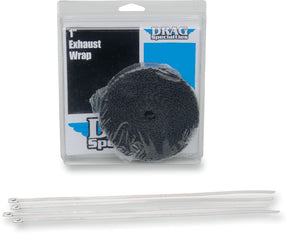 Drag Specialties Wrap Exh 1 X25' Blk W/Tie Replacement Part For Exhaust Drag Specialties