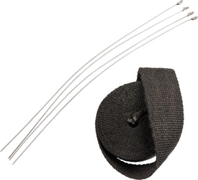 Drag Specialties Wrap Exh 2 X25' Blk W/Tie Replacement Part For Exhaust Drag Specialties