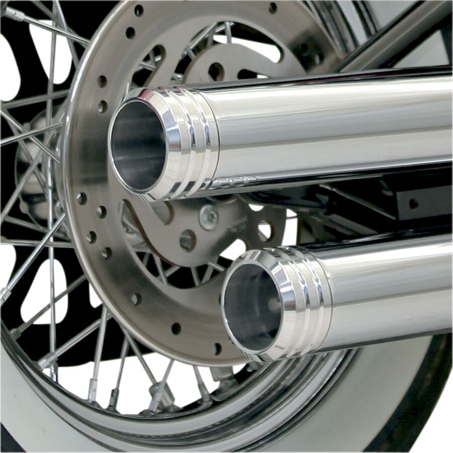 End Cap For 3" Muffler Polished Grooved Bassani Xhaust Default Title
