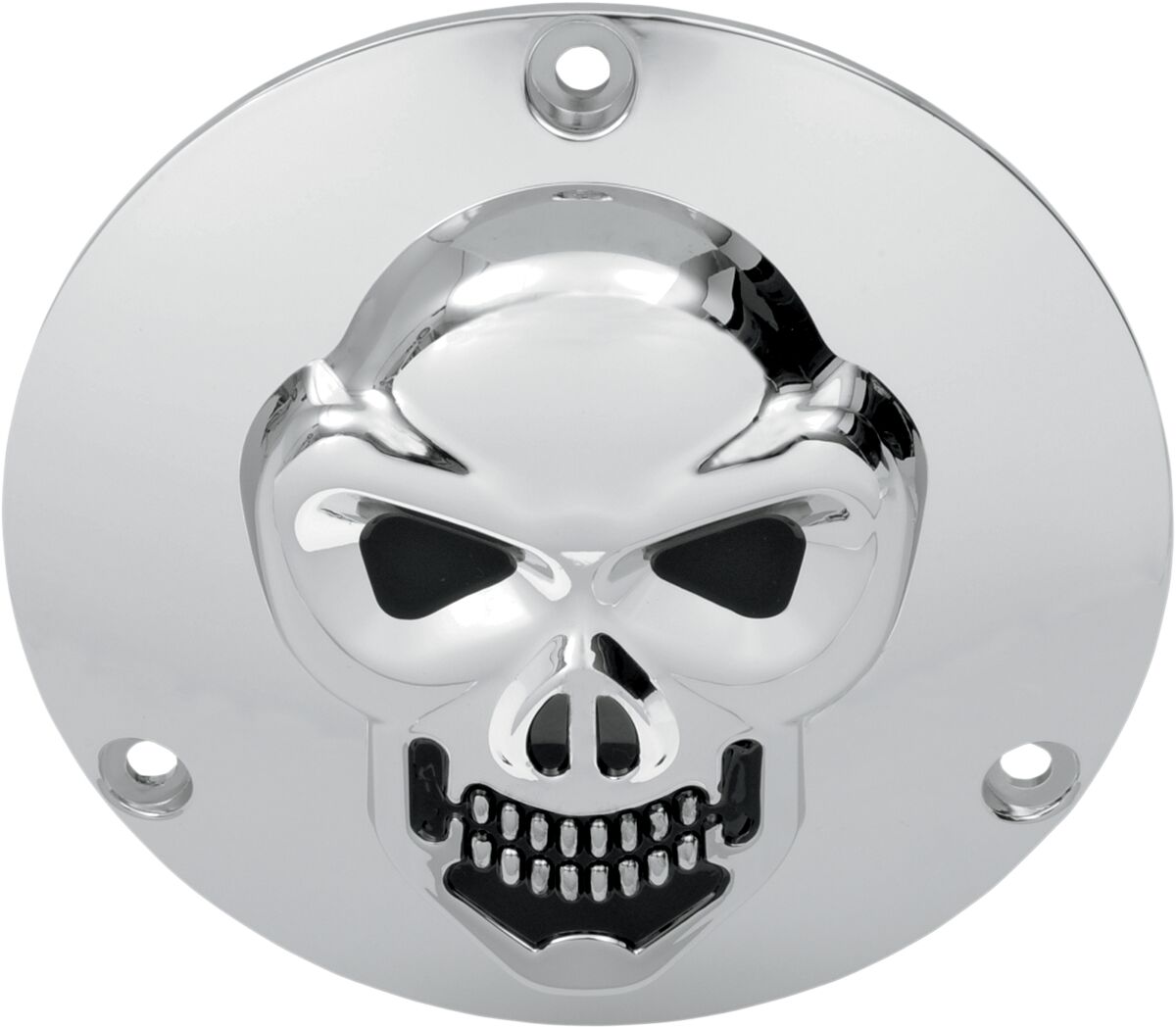 Drag Specialties 3 D Skull Derby Cover Chrome 3 Hole Transmission Covers Drag Specialties