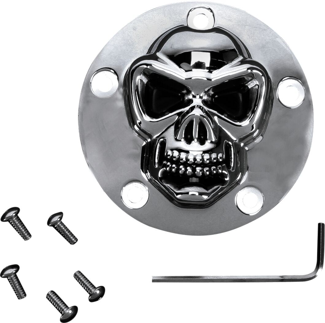 Drag Specialties 3 D Skull Point Cover Chrome 5 Hole Engine Covers Drag Specialties