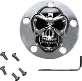 Drag Specialties 3 D Skull Point Cover Chrome 5 Hole Engine Covers Drag Specialties