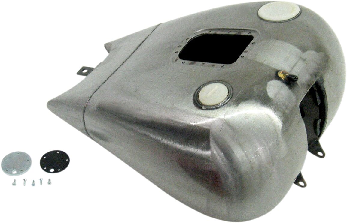 Drag Specialties Gastank One Piece Extended 2" Dash Style W/ Fuel Gauge Bung Single Screw In Cap Gas Tank Drag Specialties
