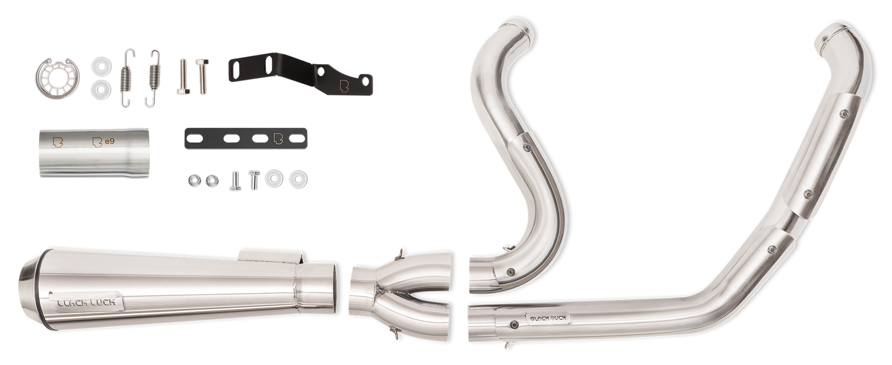 Bd Fighter 2 1 Polished Flh/T17 Up E5 2-1 Full Exhaust System Black Duck Parts Default Title