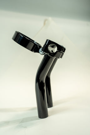 Bung King Handlebar Riser with Adjustable Gauge Mount, Wrinkle Black - 2022-2025 Low Rider S (FXLRS), 2025 Low Rider ST (FXLRST) Riser Bung King