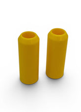 Smooth Pair Delrin Shock and Passenger Peg Slider, Yellow - 18+ M8 Softail Crash Bar Bung King