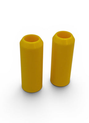 Smooth Pair Delrin Shock and Passenger Peg Slider, Yellow - 18+ M8 Softail Crash Bar Bung King