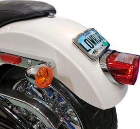 Large Radius License Plate Mount Assemblies, Chrome License Plate Drag Specialties