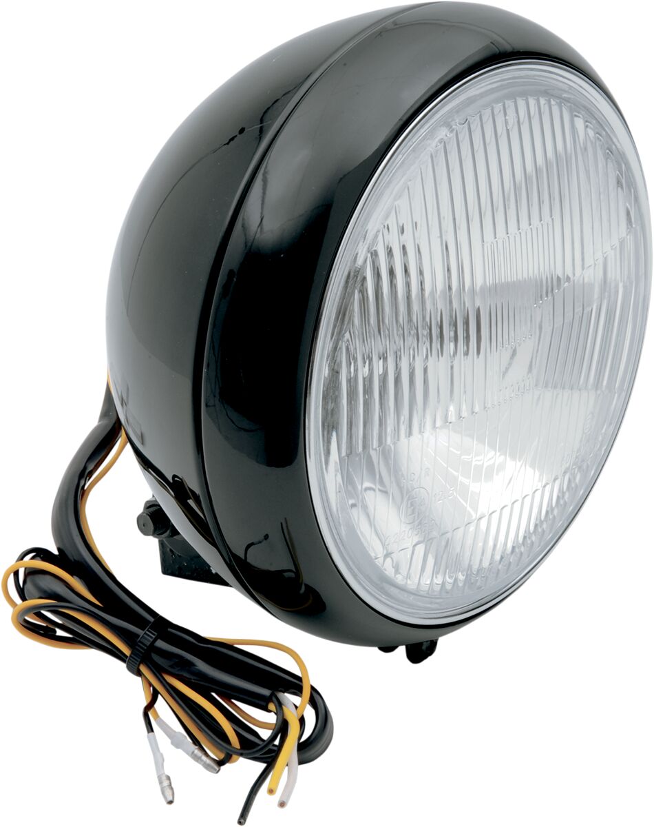 Drag Specialties Headlight 7 Smth Blk HEADLIGHT GROUP Drag Specialties