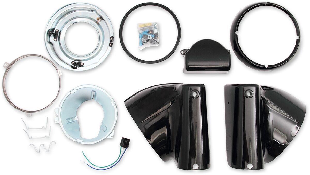 Drag Specialties Nacelle Hd.Lt.Blk Flst HEADLIGHT GROUP Drag Specialties