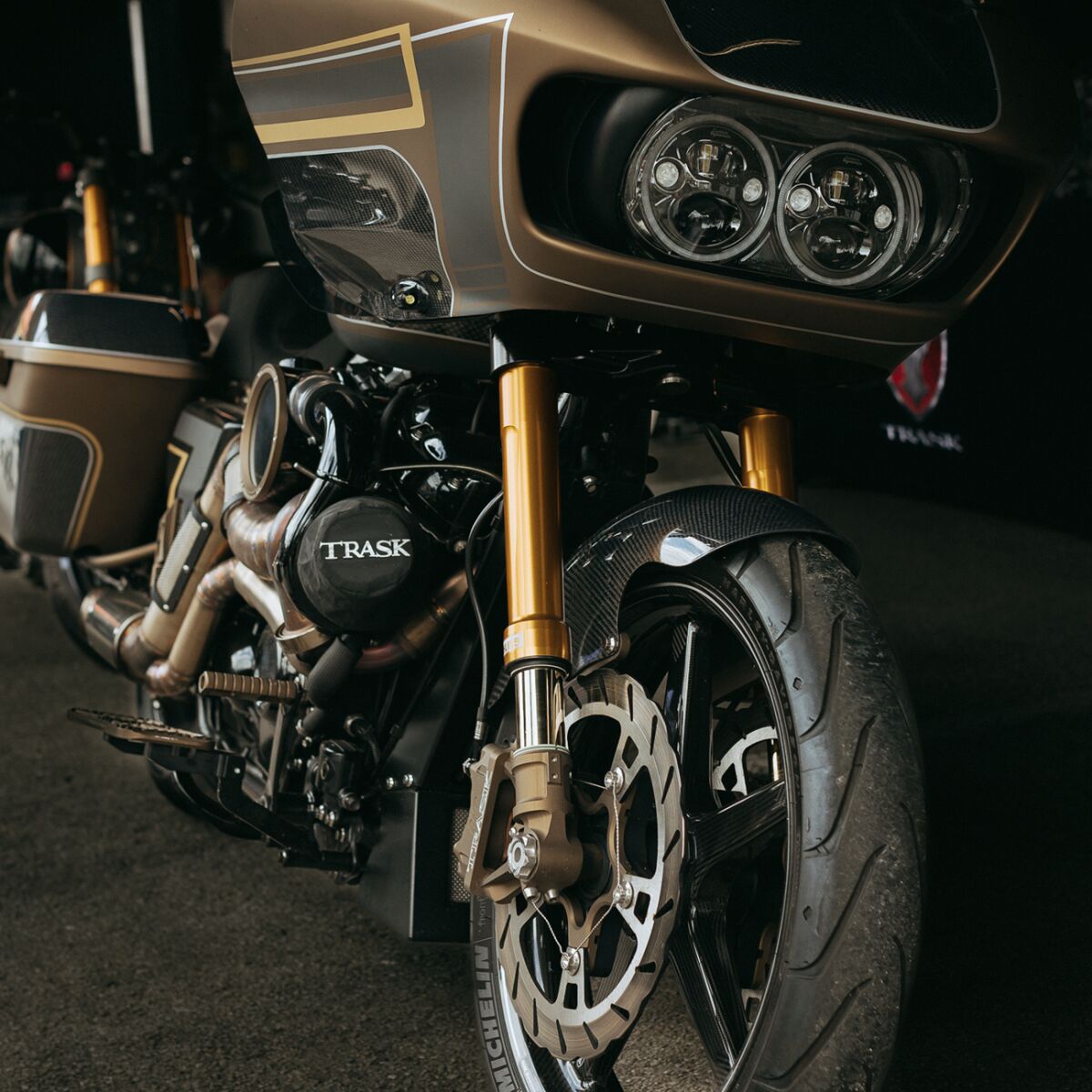 TruBeam Led Headlamp With Auxiliary Turn Signals, Black - 15+ Road Glide Headlight Custom Dynamics