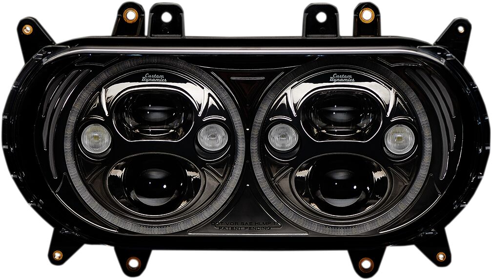 Custom Dynamics TruBeam Led Headlamp With Auxiliary Turn Signals, Black - 15+ Road Glide Headlight Custom Dynamics