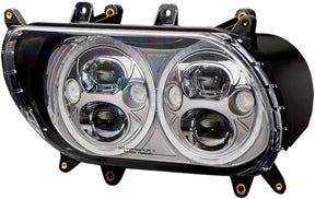 Custom Dynamics TruBeam Led Headlamp With Auxiliary Turn Signals, Chrome - 15+ Road Glide Headlight Custom Dynamics