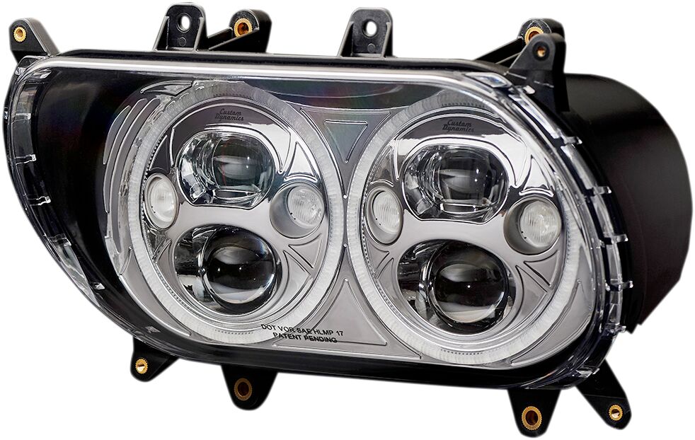 Custom Dynamics TruBeam Led Headlamp With Auxiliary Turn Signals, Chrome - 15+ Road Glide Headlight Custom Dynamics
