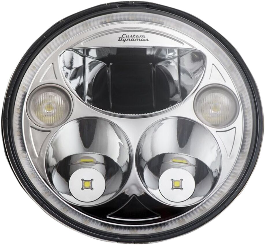 Custom Dynamics TruBeam 7'' Headlight Led, Chrome - 15-20 Indian Headlight Custom Dynamics