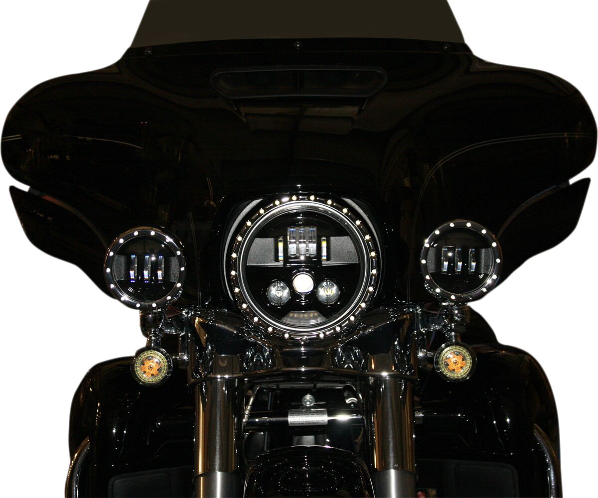 Custom Dynamics 7 Black Led Headlamp Ece HEADLIGHT GROUP Custom Dynamics