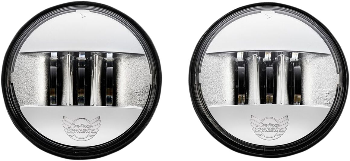 Custom Dynamics 4.5 Passing Lamps Chrome Pair HEADLIGHT GROUP Custom Dynamics