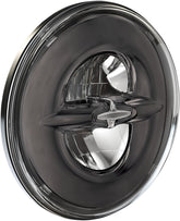 Drag Specialties Headlight 7" W/Mounting Ring Reflector 12 V Led Dark Chrome Headlight Drag Specialties