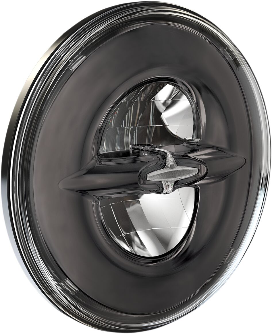 Drag Specialties Headlight 7" W/Mounting Ring Reflector 12 V Led Dark Chrome Headlight Drag Specialties