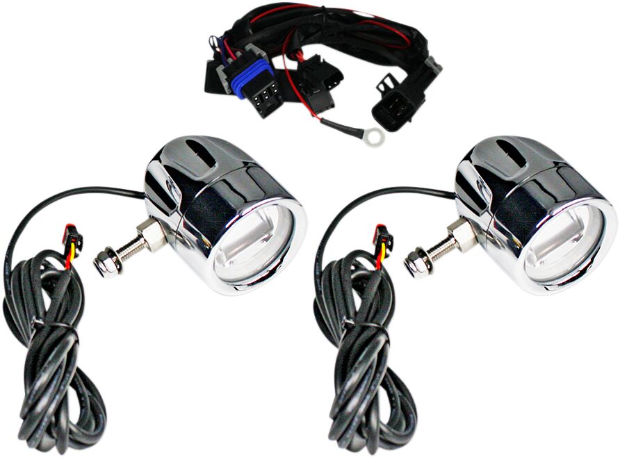 Custom Dynamics ProBeam Auxiliary LED Halo Fog Lamps, Chrome - 15+ Indian Headlight Custom Dynamics