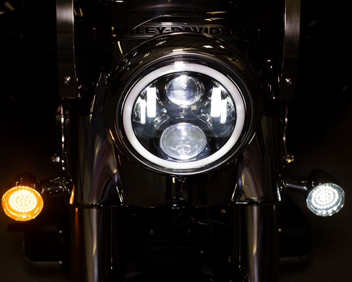 Custom Dynamics 7 Led Halo Headlight With H4 W HEADLIGHT GROUP Custom Dynamics