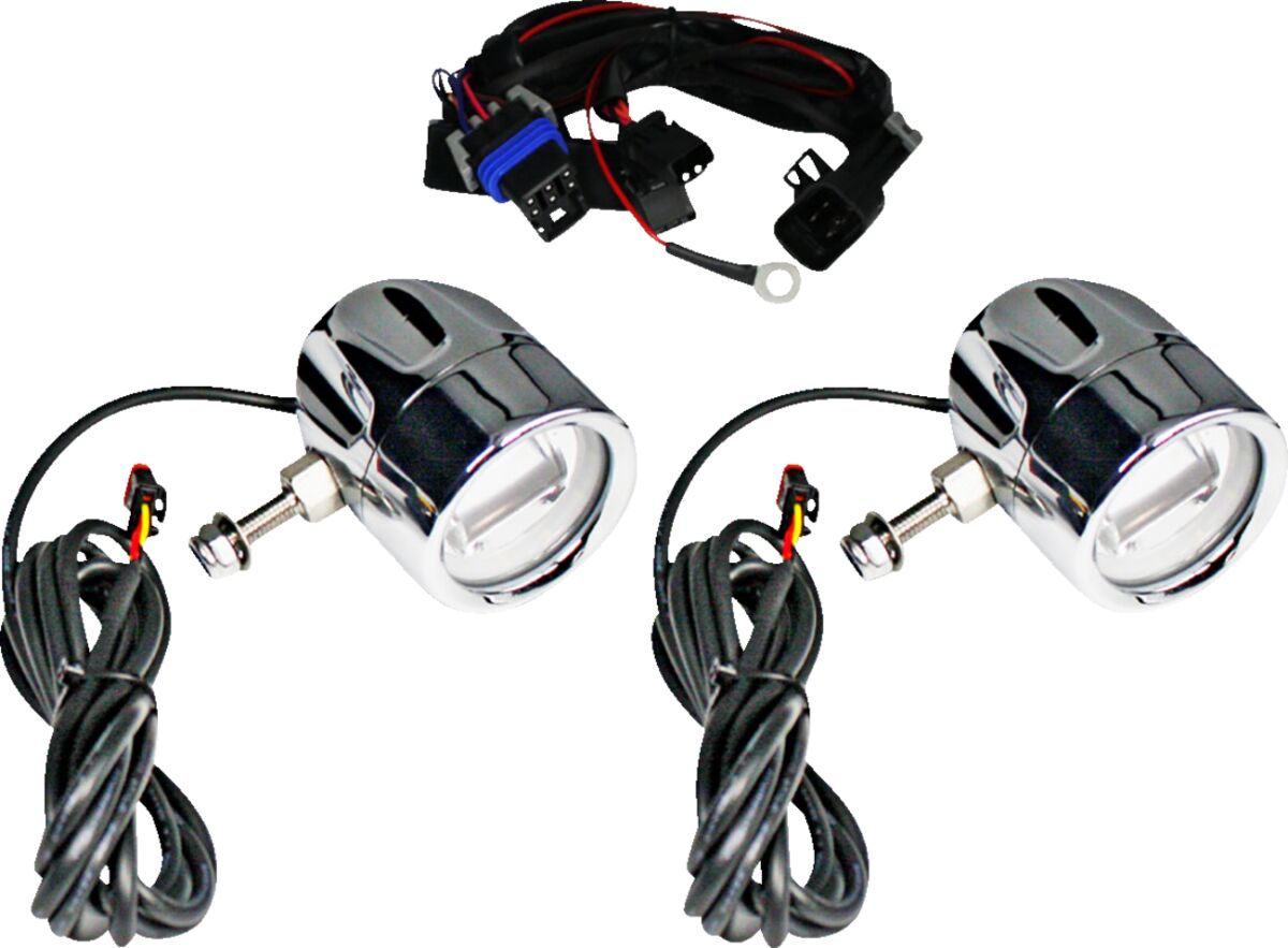 Custom Dynamics ProBeam Auxiliary LED Halo Fog Lamps, Chrome - 20+ Indian Headlight Custom Dynamics