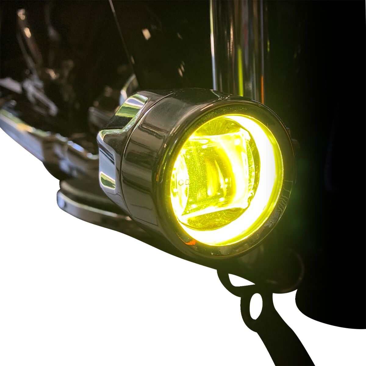 ProBeam Auxiliary LED Halo Fog Lamps, Black & Yellow Lens - 14+ Touring Auxiliary Light Custom Dynamics