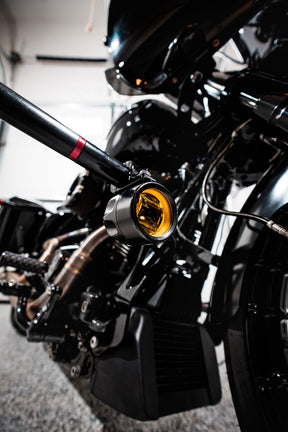 ProBeam Auxiliary LED Halo Fog Lamps, Black & Yellow Lens - 14+ Touring Auxiliary Light Custom Dynamics