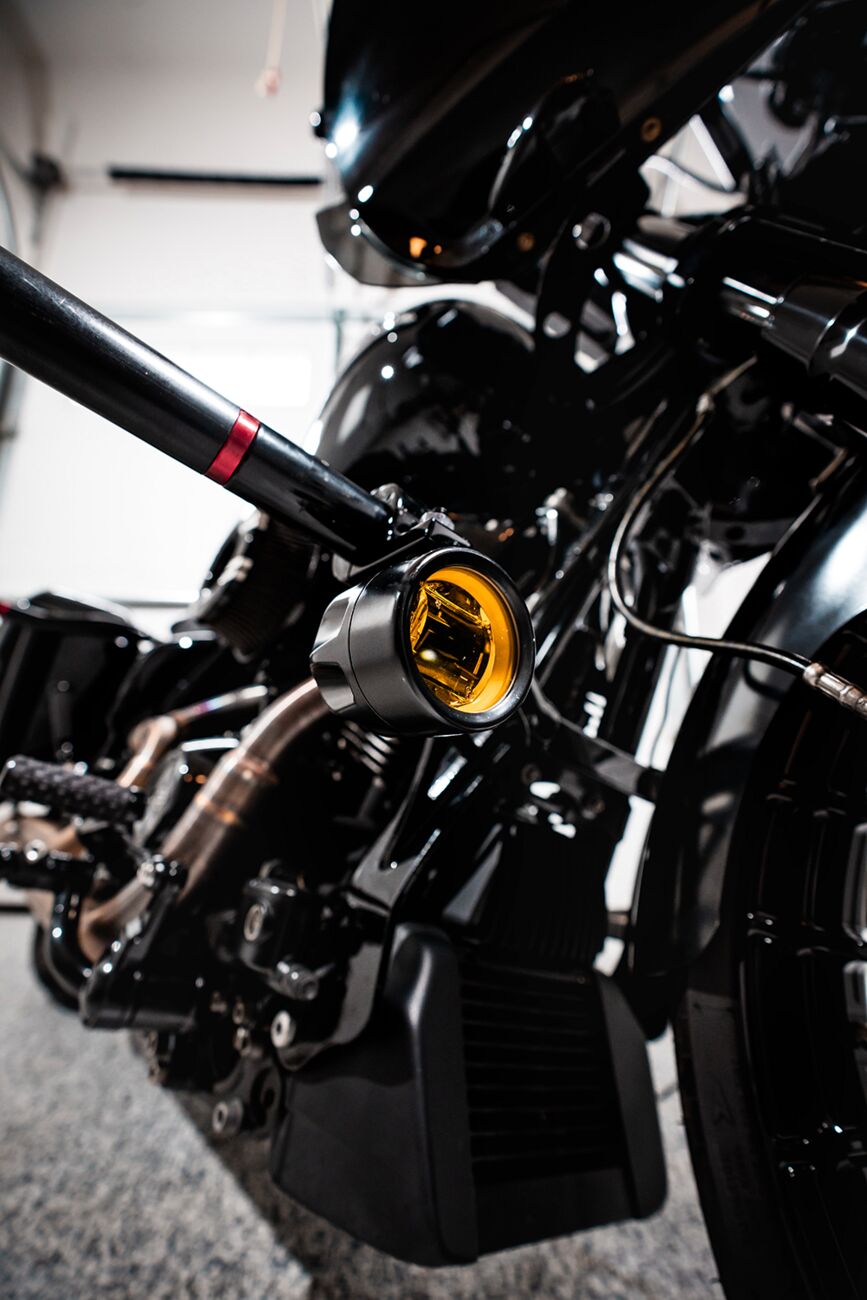 ProBeam Auxiliary LED Halo Fog Lamps, Black & Yellow Lens - 14+ Touring Auxiliary Light Custom Dynamics