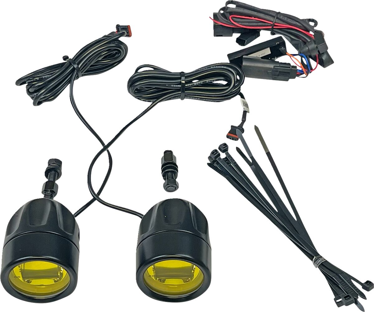 Custom Dynamics ProBeam Auxiliary LED Halo Fog Lamps, Black & Yellow Lens - 14+ Touring Headlight Custom Dynamics