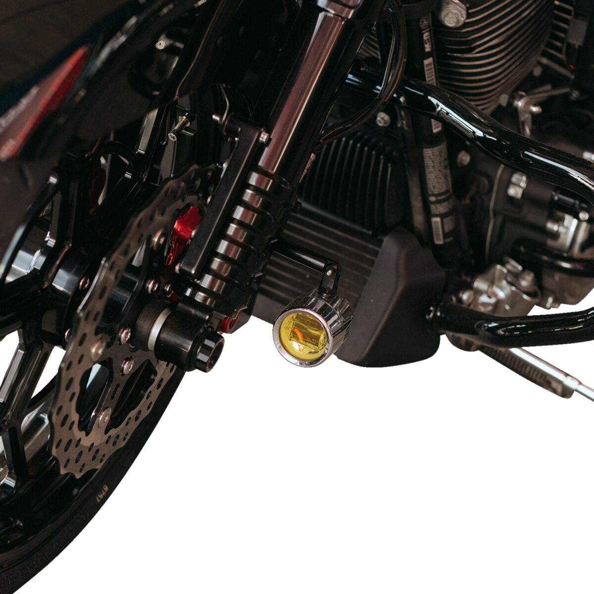 ProBeam Auxiliary LED Halo Fog Lamps, Chrome & Yellow Lens - 14+ Touring Auxiliary Light Custom Dynamics