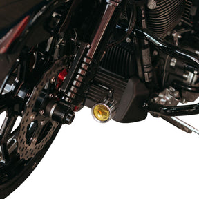 ProBeam Auxiliary LED Halo Fog Lamps, Chrome & Yellow Lens - 14+ Touring Auxiliary Light Custom Dynamics