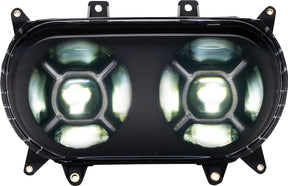 Custom Dynamics Double-X LED Headlight, Black - 15+ Road Glide Headlight Custom Dynamics