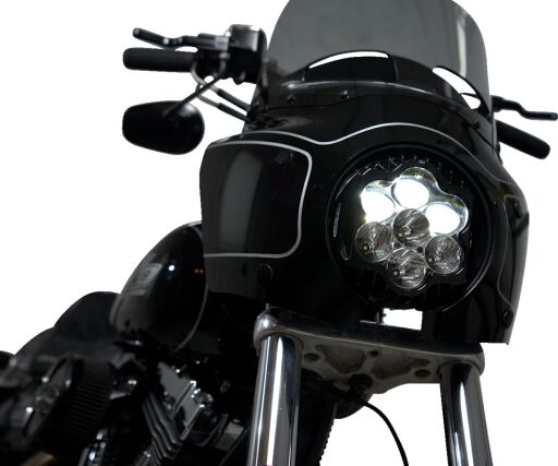 CUSTOM DYNAMICS ECE COMPLIANT SHARK DEMON™ 2 LED HEADLIGHT MEMPHIS SHADES ROAD WARRIOR FAIRING Headlight Custom Dynamics
