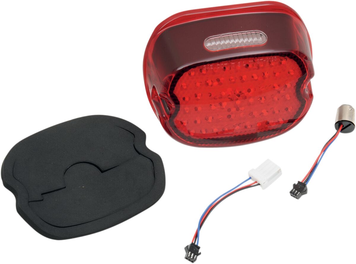 Drag Specialties Taillight Low Profile Led Red Lens W/ Top Taglight Tail Lights Drag Specialties