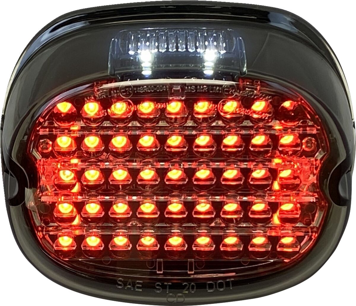 Low Profile LED Taillight With Top Plate Illumination Window, Smoked Taillight Custom Dynamics