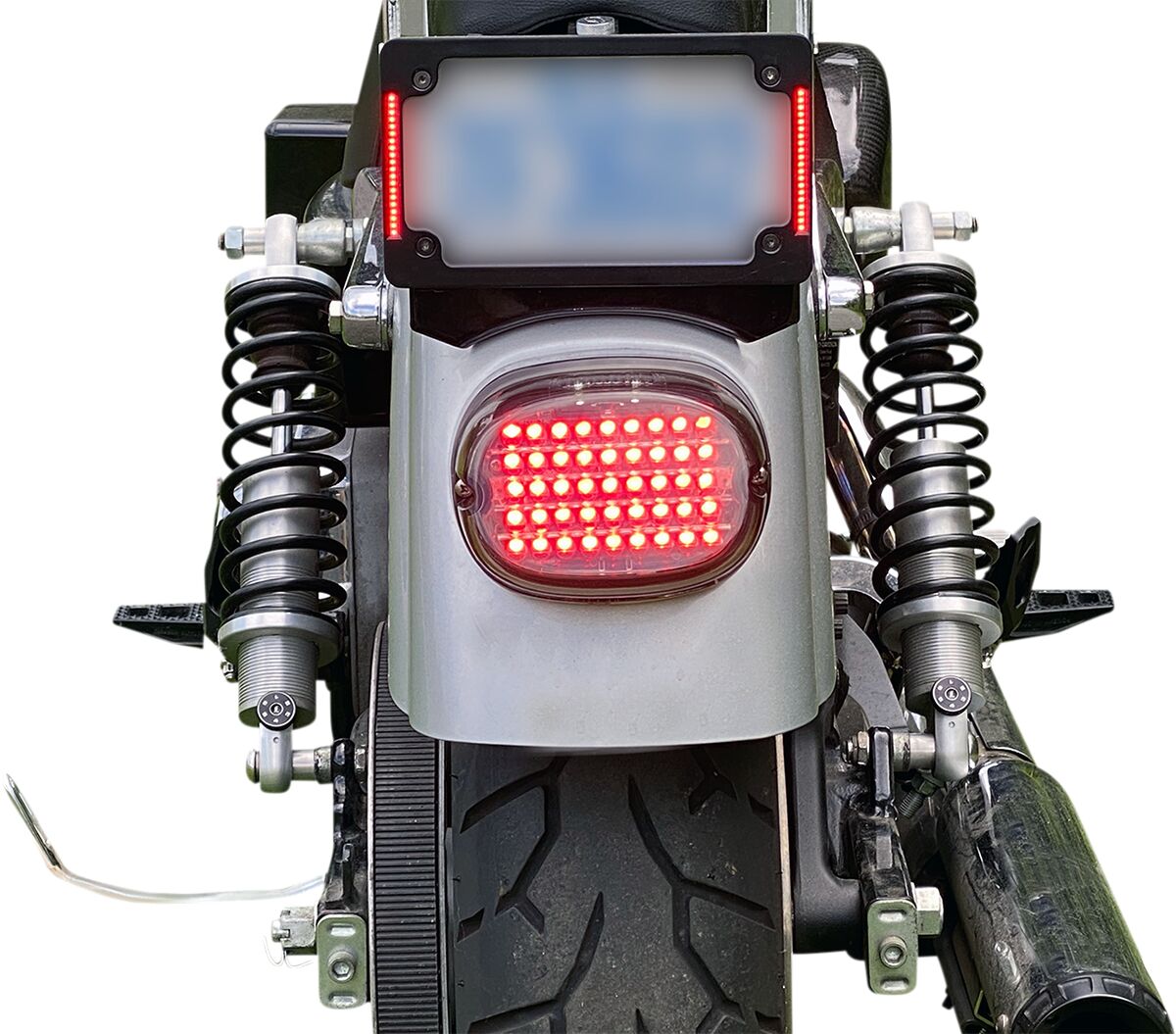 Low Profile LED Taillight With Top Plate Illumination Window, Smoked Taillight Custom Dynamics