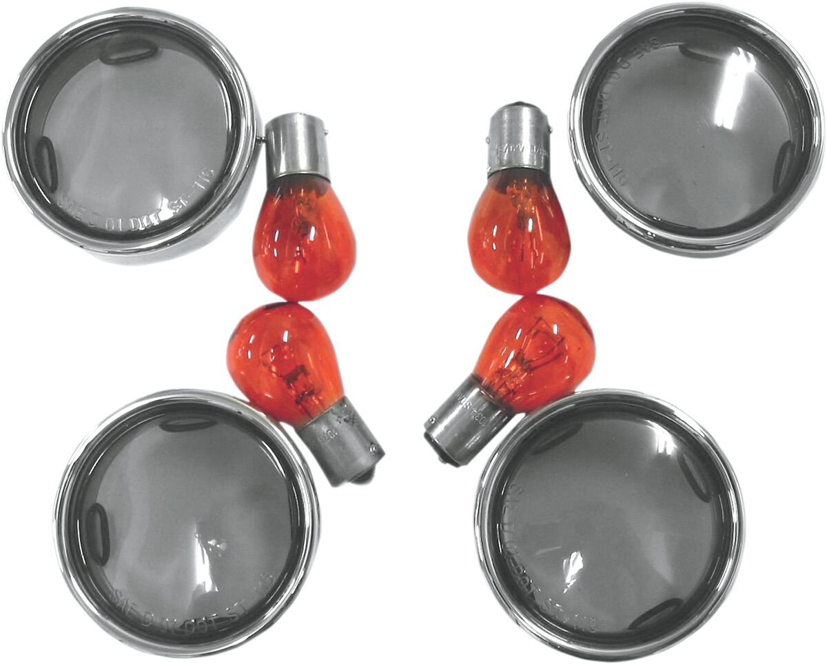 Drag Specialties Lens Kit Smoked W/Trim Rng TURN SIGNAL GROUP Drag Specialties