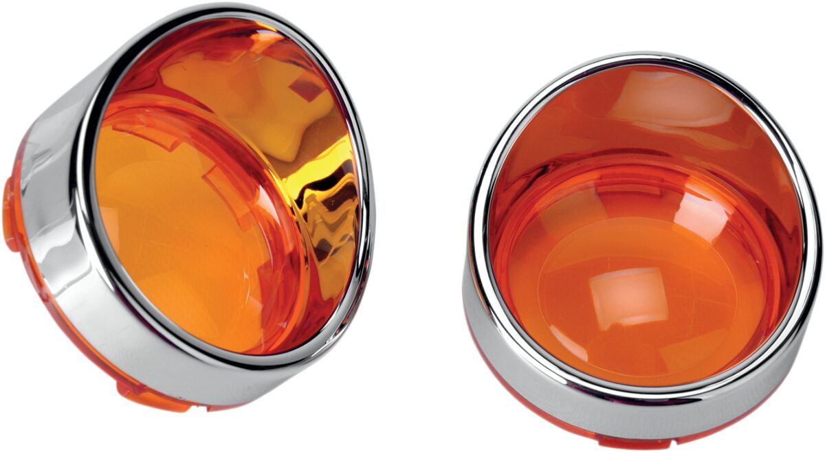 Drag Specialties Bezel T/S Visor Amber Lens TURN SIGNAL GROUP Drag Specialties