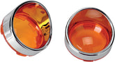 Drag Specialties Bezel T/S Visor Amber Lens TURN SIGNAL GROUP Drag Specialties