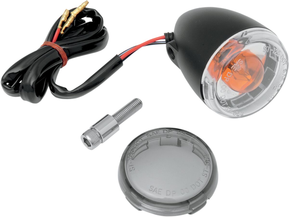 Drag Specialties Light T/S Univ F Blk/Smk TURN SIGNAL GROUP Drag Specialties